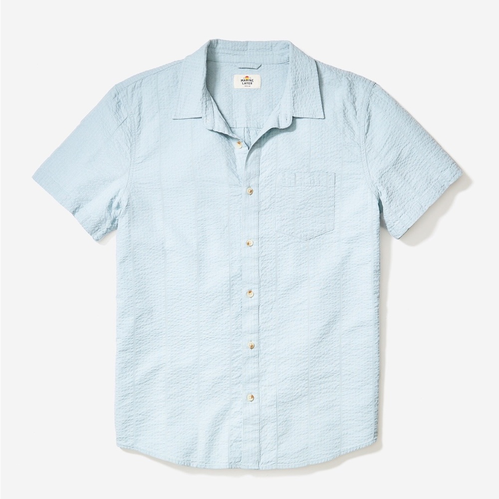 Marine Layer - Light Blue Seersucker Shirt